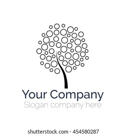 Line money tree vector logo