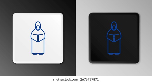 Line Monk icon isolated on grey background. Colorful outline concept. Vector