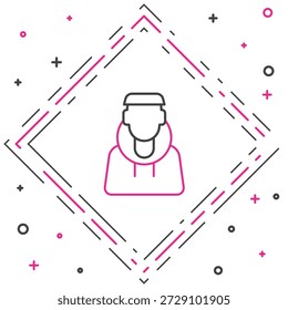 Línea Monk icono aislado sobre fondo blanco. Concepto de contorno colorido. Vector