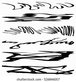 line monochrome graffiti grunge texture collection of vector illustration