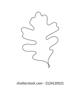 Line monochrome illustration of tree leaf. Suitable for signboards, shops, banners, books etc. Vector silhouette. 