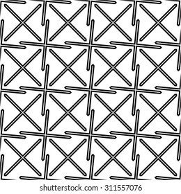 line monochrome pattern of a decorative cross, mesh, seamless vector background.