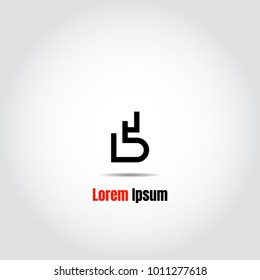 Line monogram foot logo uppercase letter b for simple logo business