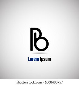 Line monogram logo uppercase letter b and p for simple logo business