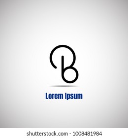 Line monogram logo uppercase letter b for simple logo business