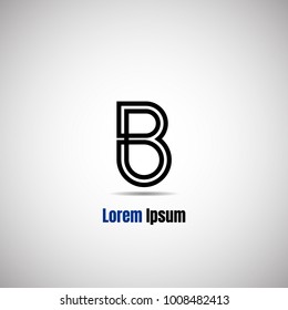 Line Monogram Logo Uppercase Letter B Stock Vector (Royalty Free ...