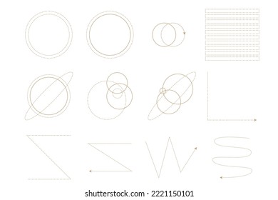 Línea Monolina Resumen Forma de contorno Símbolo gráfico Minimalista Línea Art Silueta Símbolo Infográfico Ruta de acceso Colección de recortes Vintage Simple Cortar Conjunto de iconos