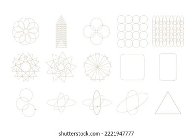 Line Monoline Abstract Contour Shape Graphic Minimalist Symbol Line Art Silhouette Infographic Symbol Path Clipart Collection Vintage Simple Cut Out Icon Set