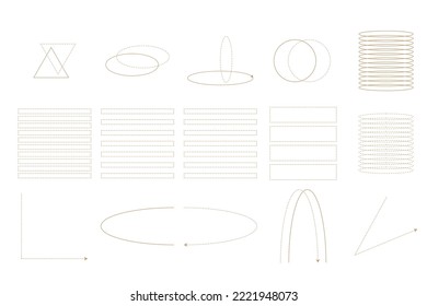 Line Monoline Abstract Contour Shape Graphic Minimalist Symbol Line Art Silhouette Infographic Symbol Path Clipart Collection Vintage Simple Cut Out Icon Set