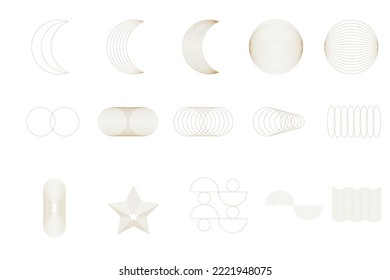 Line Monoline Abstract Contour Shape Graphic Minimalist Symbol Line Art Silhouette Infographic Symbol Path Clipart Collection Vintage Simple Cut Out Icon Set