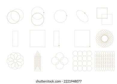 Line Monoline Abstract Contour Shape Graphic Minimalist Symbol Line Art Silhouette Infographic Symbol Path Clipart Collection Vintage Simple Cut Out Icon Set