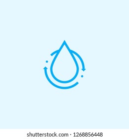 line monoline recycle water drop fresh clean logo vector