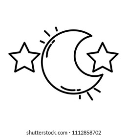 line moon sky with stars astronomy space