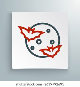 Line Moon and stars icon isolated on white background. Cloudy night sign. Sleep dreams symbol. Full moon. Night or bed time sign. Colorful outline concept. Vector