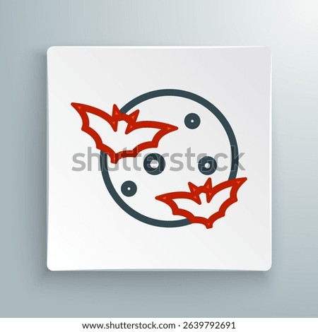 Line Moon and stars icon isolated on white background. Cloudy night sign. Sleep dreams symbol. Full moon. Night or bed time sign. Colorful outline concept. Vector