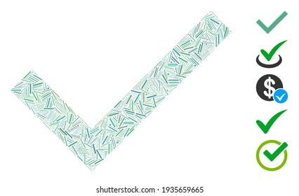 Icono de aceptación de vector de mosaico de línea