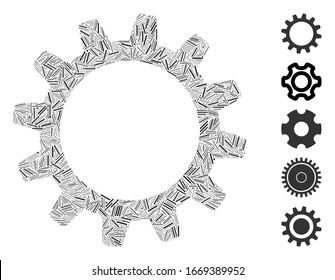Linie Mosaik auf der Grundlage von cograd Symbol. Das Mosaik-Vektorillustration-Cograd wird mit Streuartikeln erstellt. Bonussymbole werden hinzugefügt.