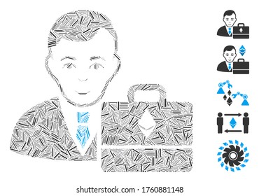 Line Mosaic based on Ethereum accounter icon. Mosaic vector Ethereum accounter is formed with scattered line items. Bonus icons are added.