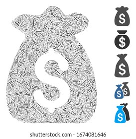 Line Mosaic based on financial capital icon. Mosaic vector financial capital is composed with random hatch dots. Bonus icons are added.