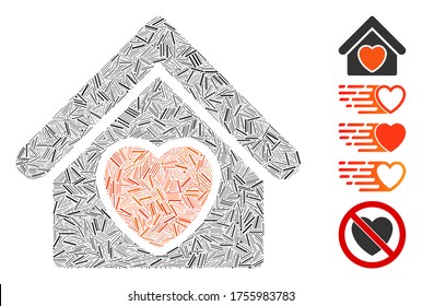 Line Mosaic based on hospice icon. Mosaic vector hospice is designed with scattered line items. Bonus icons are added.