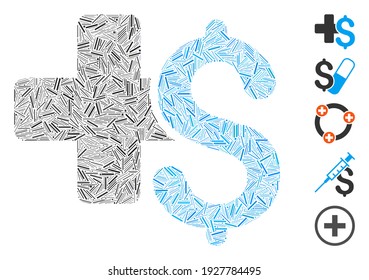 Line Mosaic based on medical business icon. Mosaic vector medical business is designed with random line dots. Bonus icons are added.