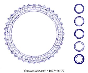 Line Mosaic based on rosette circular star frame icon. Mosaic vector rosette circular star frame is created with random line items. Bonus icons are added.