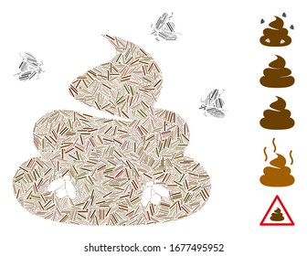 Line Mosaic based on shit flies icon. Mosaic vector shit flies is composed with random line spots. Bonus icons are added.