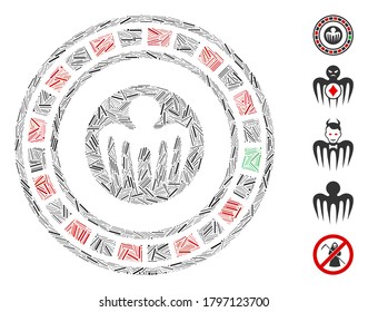 Line Mosaic based on spectre casino icon. Mosaic vector spectre casino is formed with random line dots. Bonus icons are added.