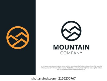 diseño de logotipo de montaña de línea. plantilla de logotipo