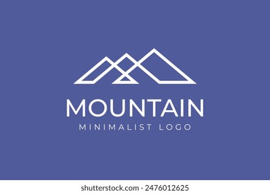 Diseño del logotipo de la montaña de la línea. concepto de logotipo de viaje al aire libre de alta montaña aislado limpio de Vector