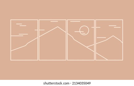 line mountains vector background for interior design or wall decoration
