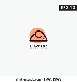 Line Mouse Modern Logo Design Isolated In Shape Colour Vector Illustration