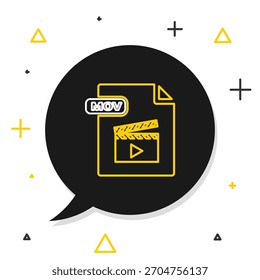 Line MOV file document. Download mov button icon isolated on white background. MOV file symbol. Audio and video collection. Colorful outline concept. Vector