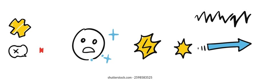 Line movement comic element perfect for adding energy, emphasis, and personality, these cute and dynamic doodle elements make your visuals stand out with a playful flair