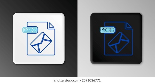 Line MSG file document. Download msg button icon isolated on grey background. MSG file symbol. Colorful outline concept. Vector