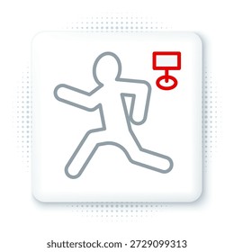 Line Murder icon isolated on white background. Body, bleeding, corpse, bleeding icon. Concept of crime scene. Colorful outline concept. Vector