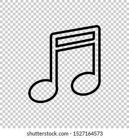 line music note icon isolated on transparent background