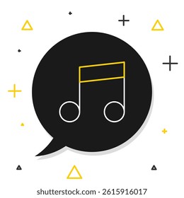 Line Music note, tone icon isolated on white background. Colorful outline concept. Vector