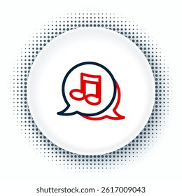 Line Music note, tone icon isolated on white background. Colorful outline concept. Vector