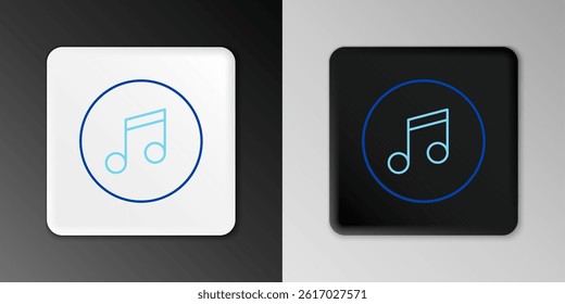 Line Music note, tone icon isolated on grey background. Colorful outline concept. Vector
