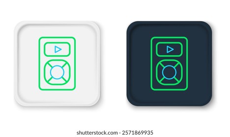 Line Music player icon isolated on white background. Portable music device. Colorful outline concept. Vector