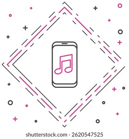 Line Music player icon isolated on white background. Portable music device. Colorful outline concept. Vector Illustration