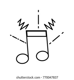 line musical note sign to rhythm sound