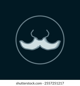 Line Mustache icon isolated on black background. Barbershop symbol. Facial hair style. Flat filled outline style with shadow. Vector