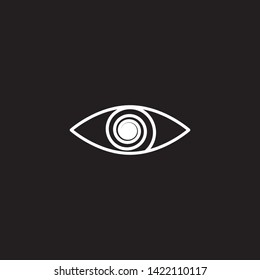 Line Mystical Eye Icon, Magic Eye With Spiral, Clinic For Recovery Vision, Lasik, Pictogram. Vector Esoteric Illustration