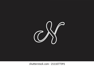 diseño de icono del logotipo de la línea N con estilo manuscrito. Plantilla creativa para la empresa