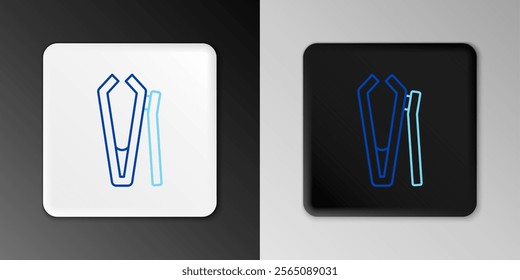 Line Nail cutter icon isolated on grey background. Nail clipper. Colorful outline concept. Vector