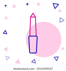 Icono de archivo de uñas de línea aislado sobre fondo blanco. Herramienta de manicura. Concepto de contorno colorido. Vector