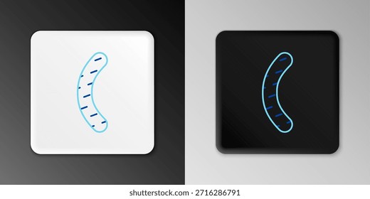 Icono de archivo de uñas de línea aislado sobre fondo gris. Herramienta de manicura. Concepto de contorno colorido. Vector