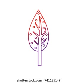 line natual and ecological tree with branches plant